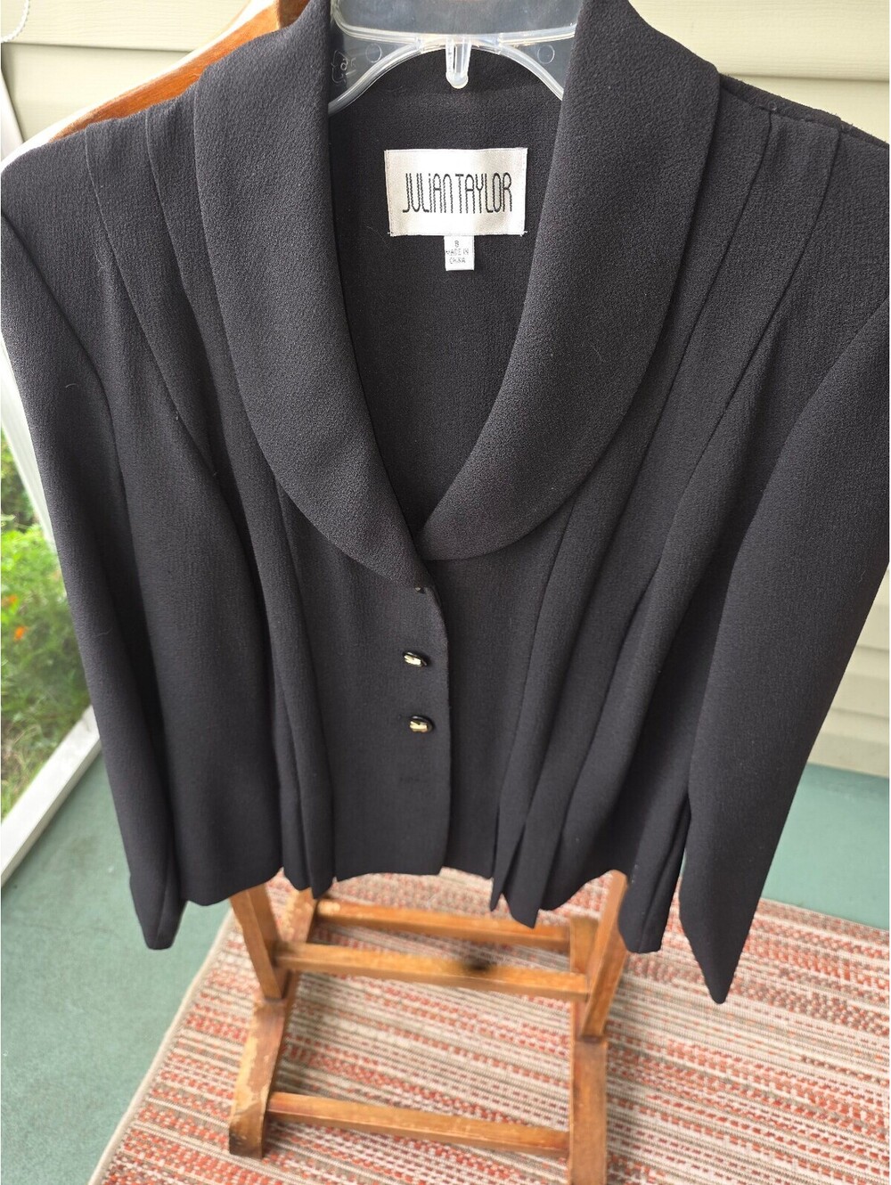 Julian Taylor Women's Black Blazer and Polka Dot Skirt Set Size 8